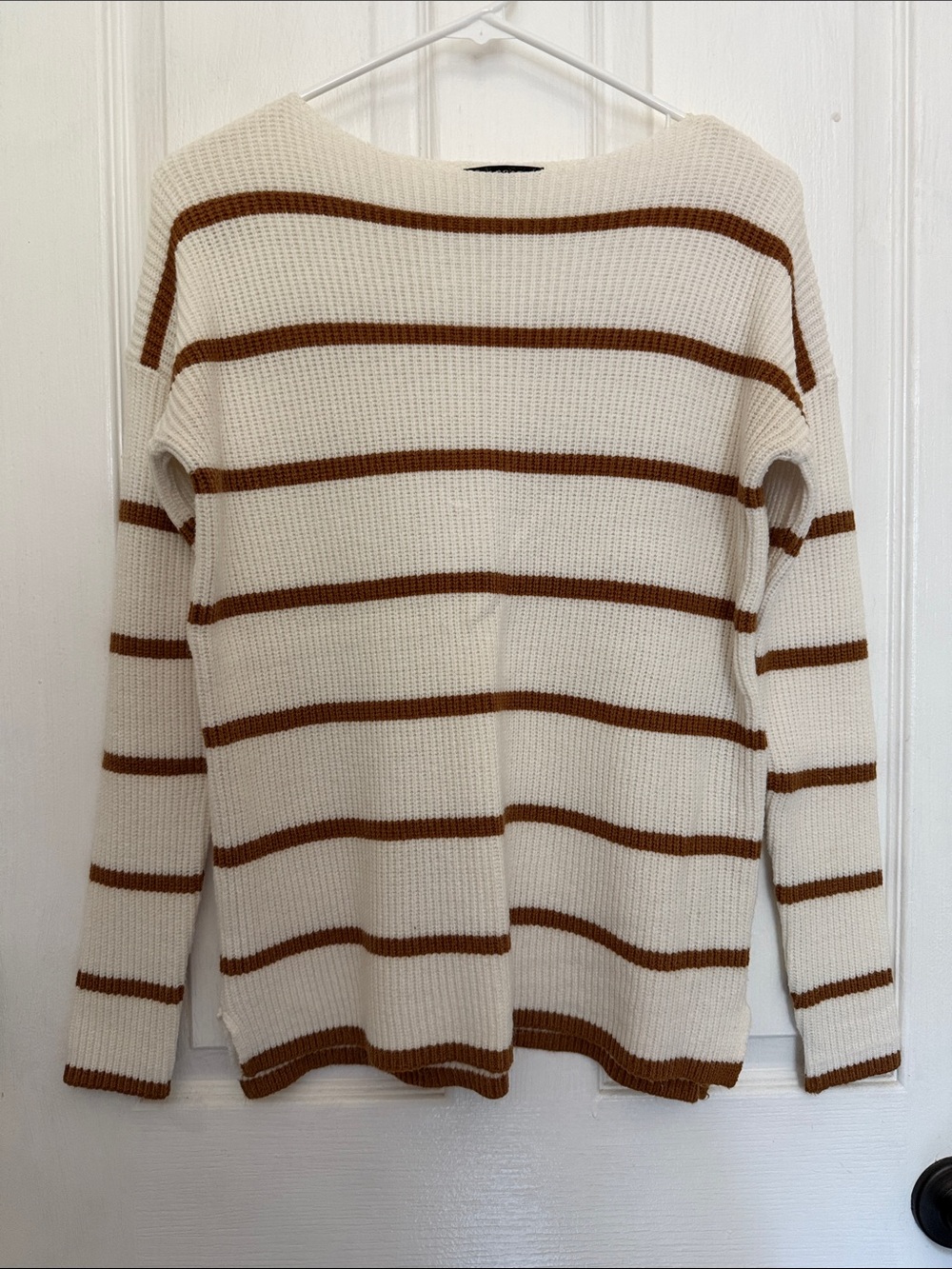Staccato Cream and Brown Striped Knit Top